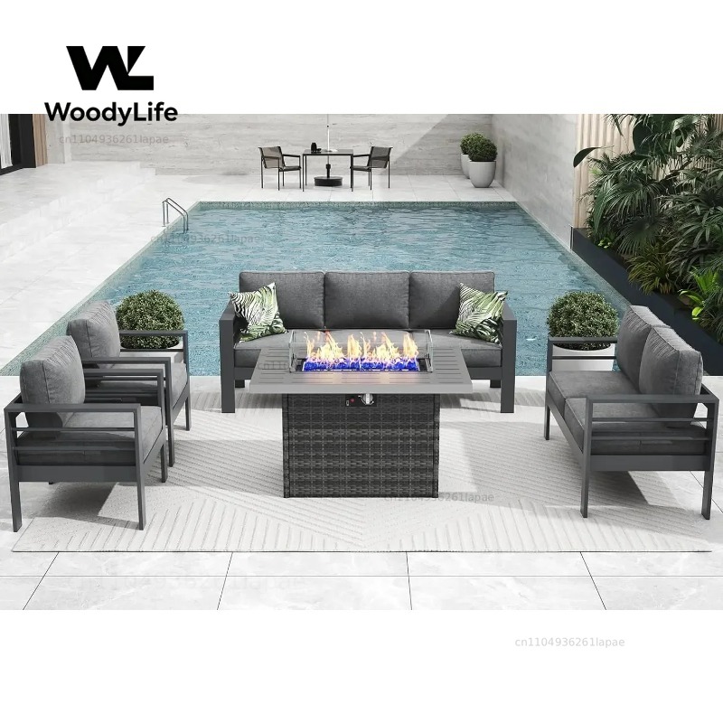 Outdoor Furniture Set With Fire Pit - Комплект садовой мебели из 5 предметов: