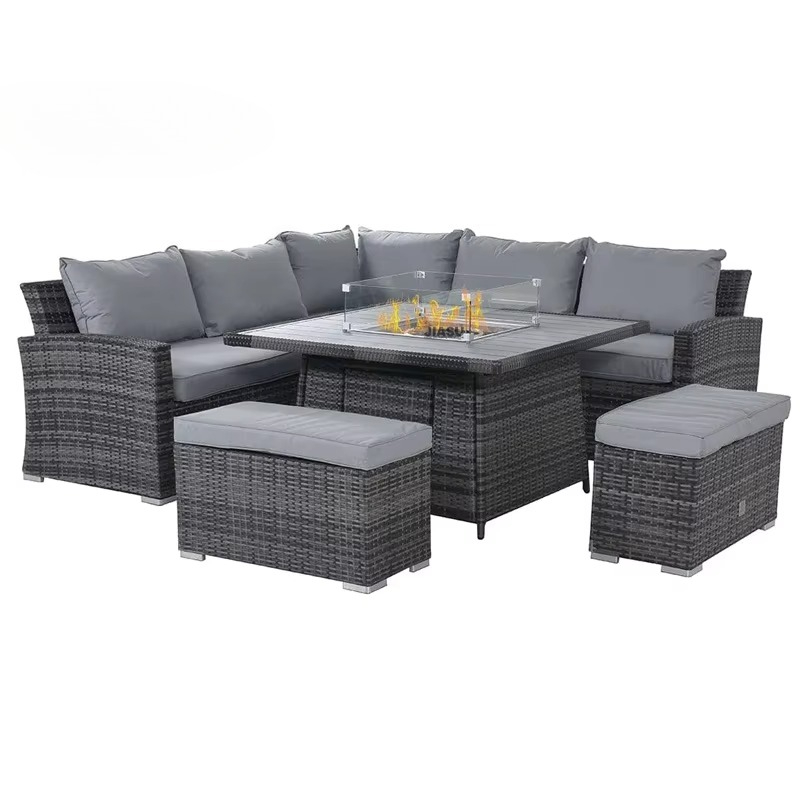 Outdoor Furniture Set With Fire Pit - Современный садовый мебельный гарнитур класса люкс: