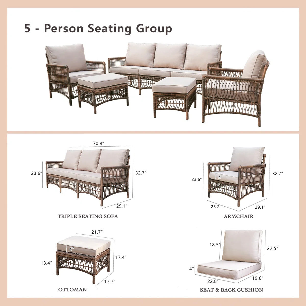 Набор садовой мебели из 5 пред – обзор и цена Outdoor Furniture Easy To Clean