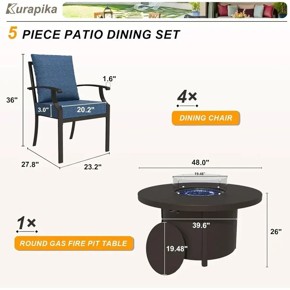 5-местный комплект садовой меб – обзор и цена Outdoor Furniture Set With Fire Pit