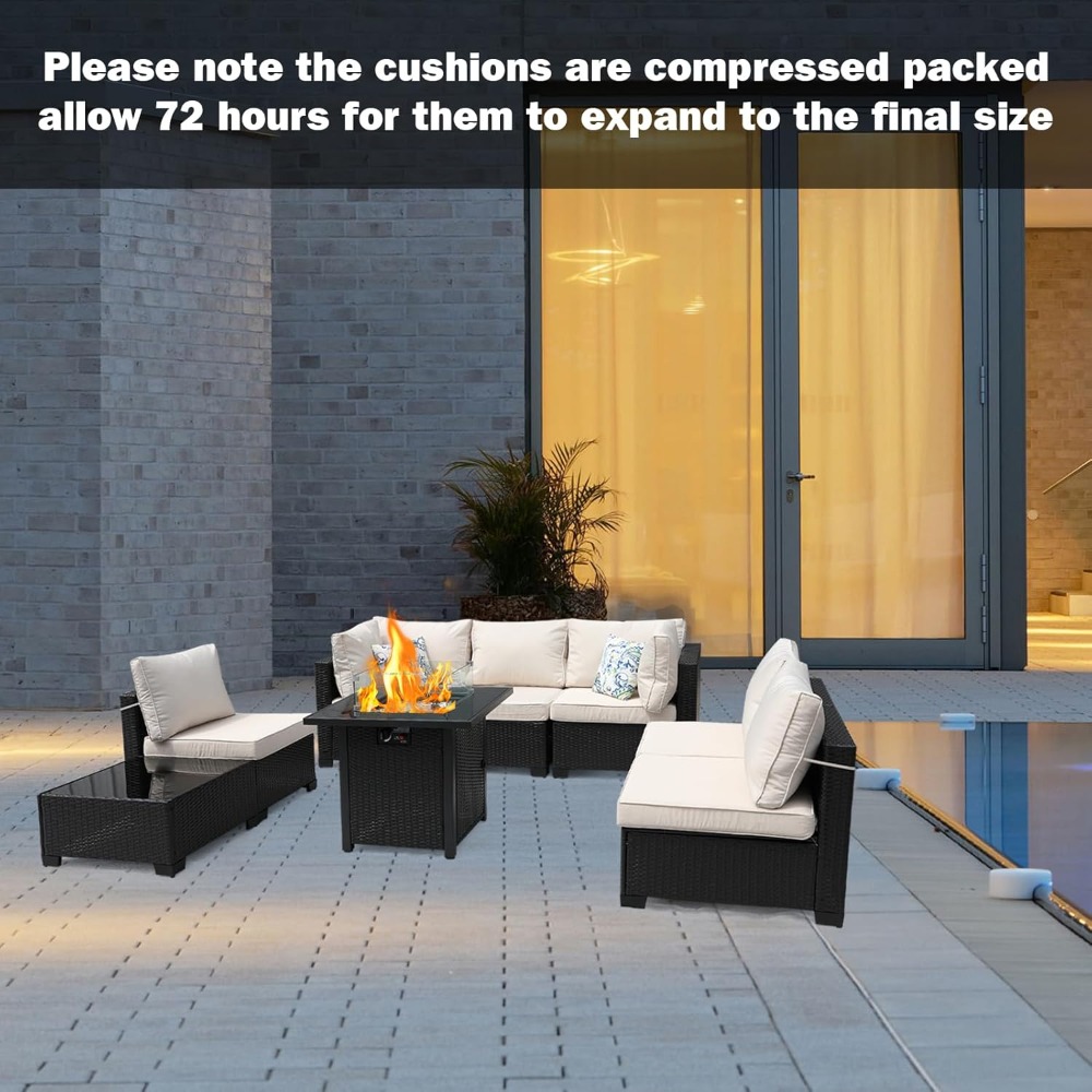 Мебель для патио из 8 предмето – обзор и цена Outdoor Furniture Set With Fire Pit
