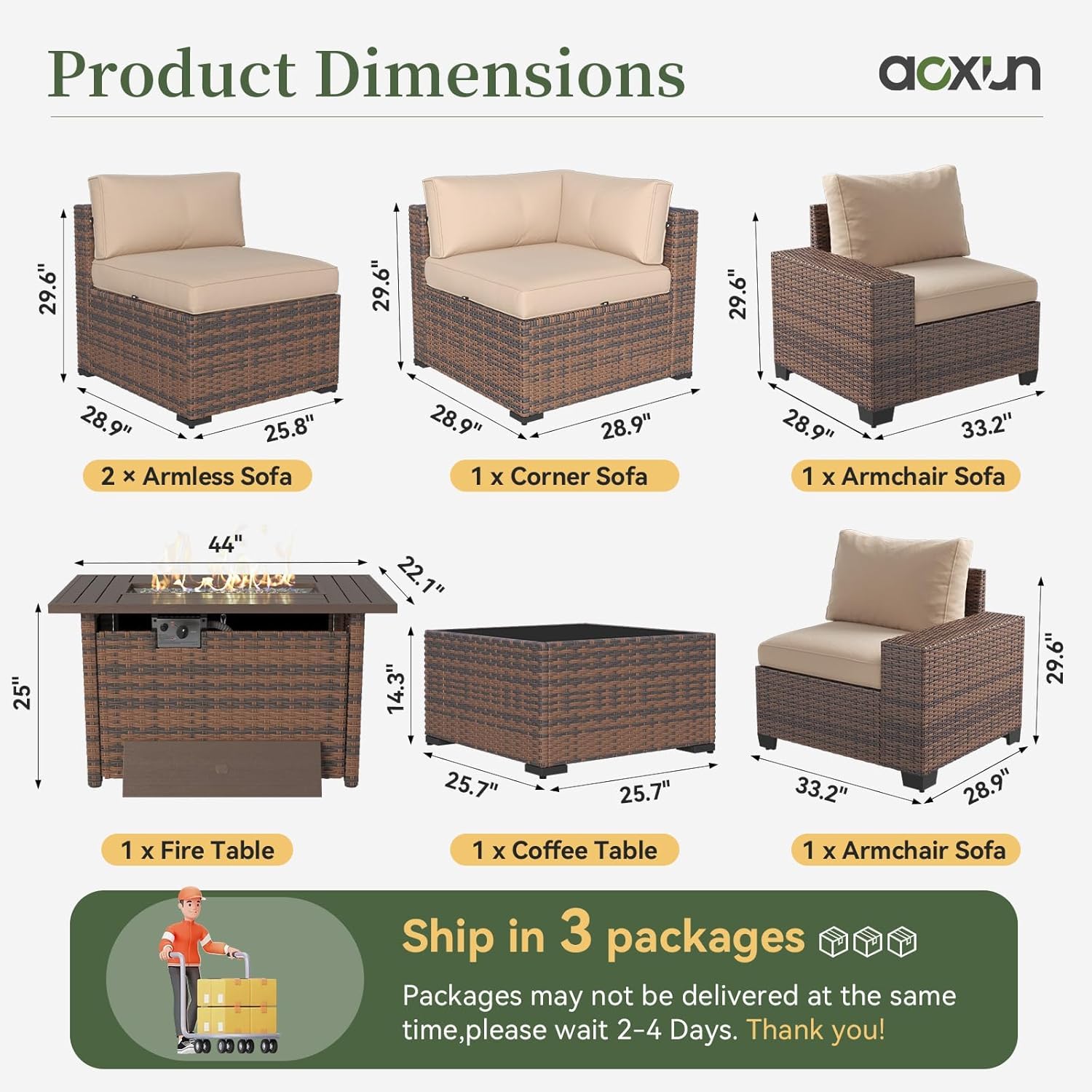 7-местный комплект садовой меб – обзор и цена Outdoor Furniture Set With Fire Pit