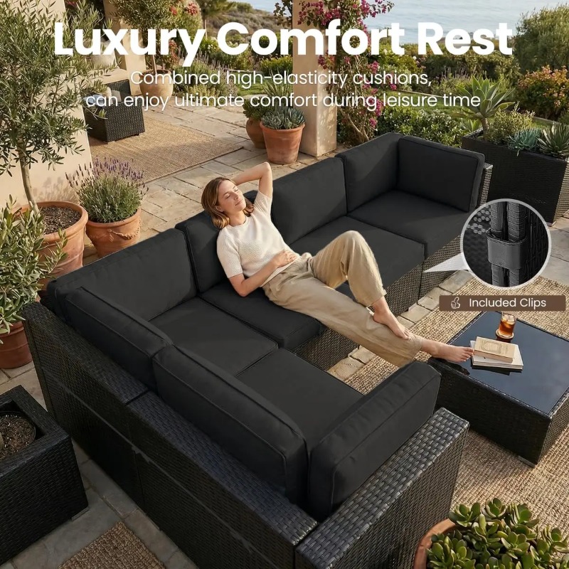 8-местный комплект плетеной ме – обзор и цена Outdoor Furniture Set With Fire Pit