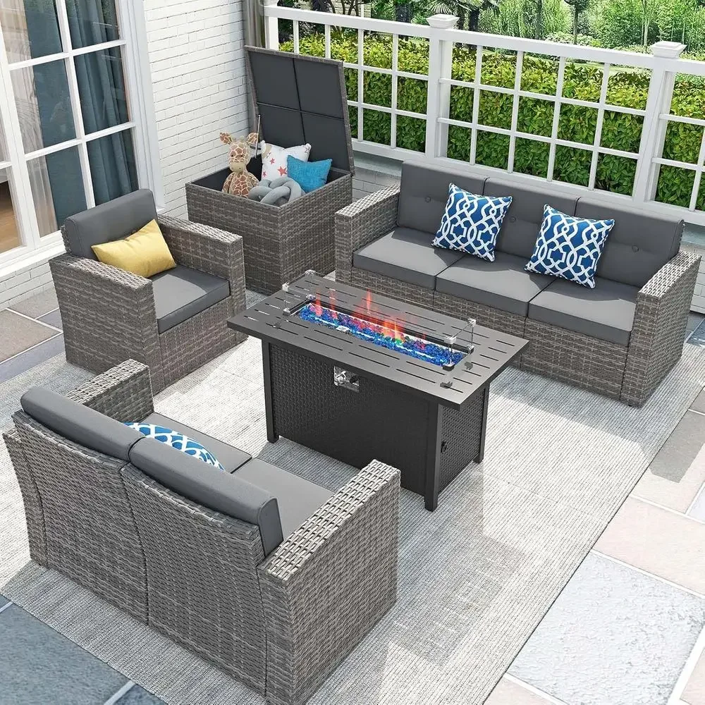 Комплект садовой мебели из 8 п – обзор и цена Outdoor Furniture Set With Fire Pit