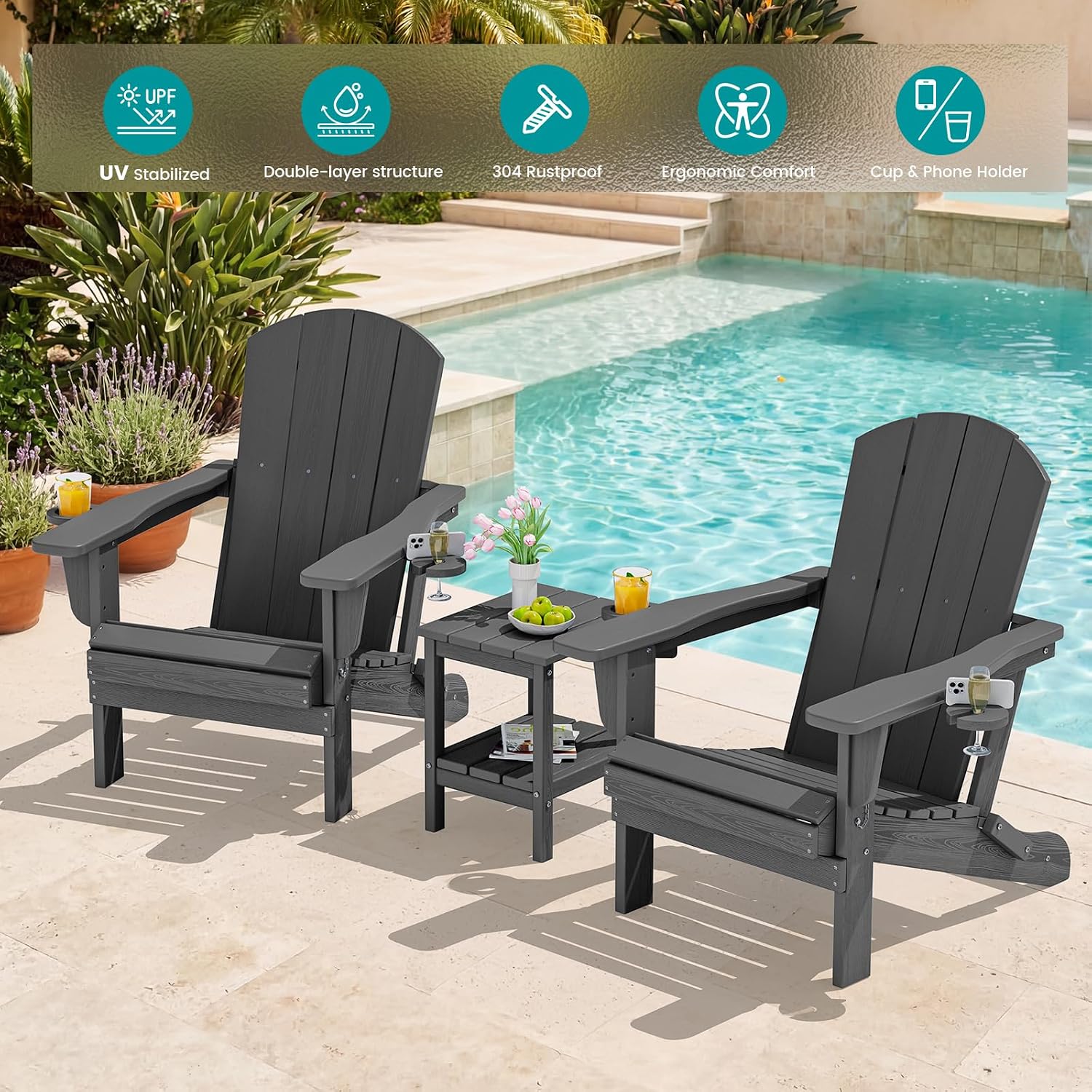 Набор из двух складных уличных – обзор и цена Outdoor Furniture Set With Fire Pit