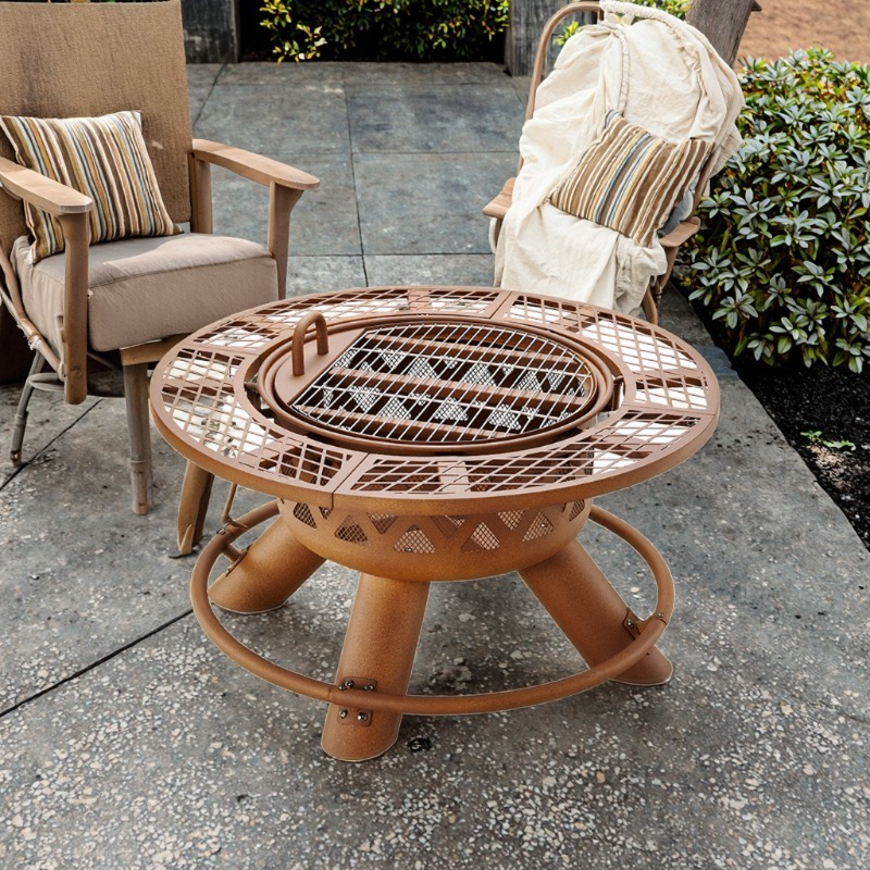Современный уличный стальной м – обзор и цена Outdoor Furniture Set With Fire Pit