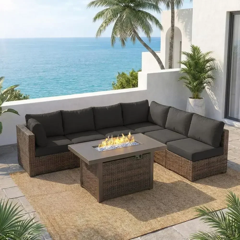 Комплект садовой мебели из 7 п – обзор и цена Outdoor Furniture Set With Fire Pit