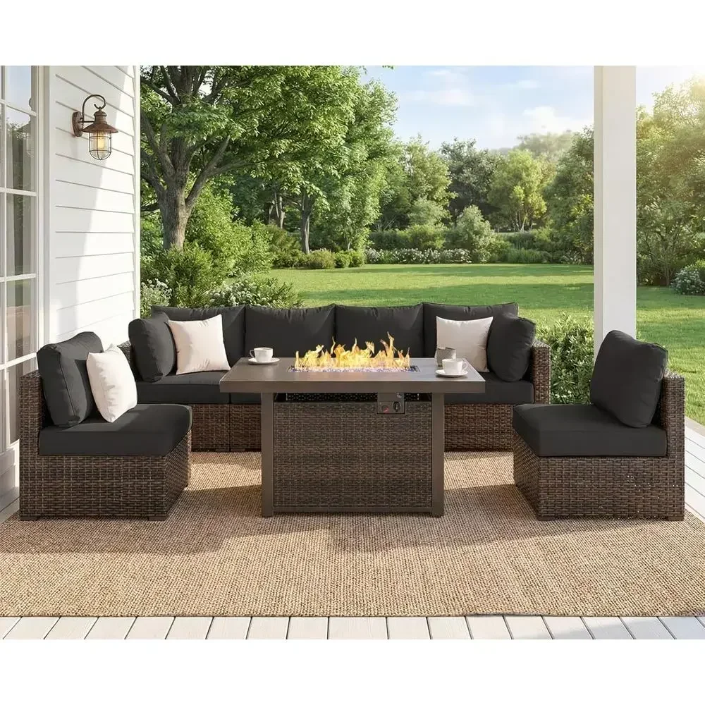 Комплект садовой мебели из 7 п – обзор и цена Outdoor Furniture Set With Fire Pit